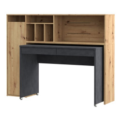 Biurko na kółkach z regałem Trynidad EGRB331L beton/dąb artisan