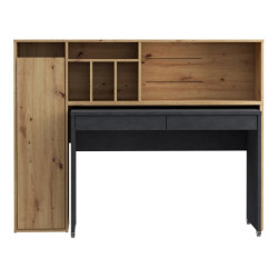 Biurko na kółkach z regałem Trynidad EGRB331L beton/dąb artisan