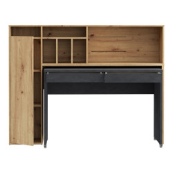 Biurko na kółkach z regałem Trynidad EGRB331L beton/dąb artisan