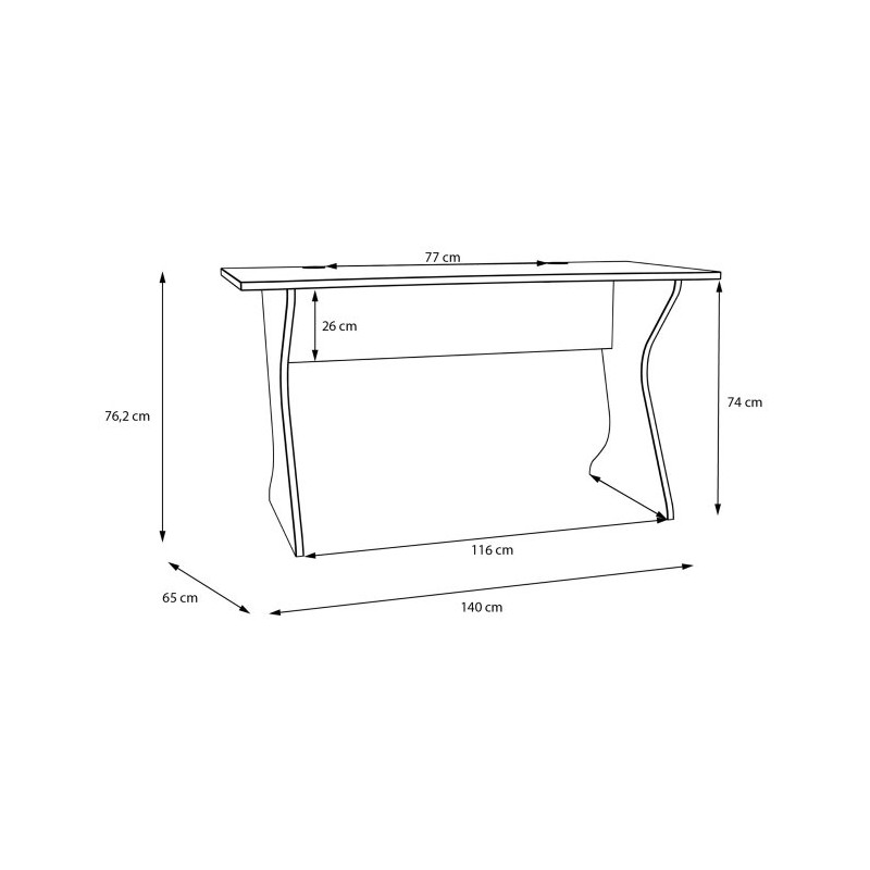Biurko 140x75 Utapau UTPB202 dąb artisan