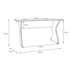 Biurko 140x75 Utapau UTPB202 biały