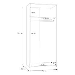 Szafa otwierana 80 cm Meble Forte JOES723 biały