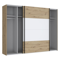 Szafa przesuwna 270 cm Cismon NERS12411 dąb artisan/biały