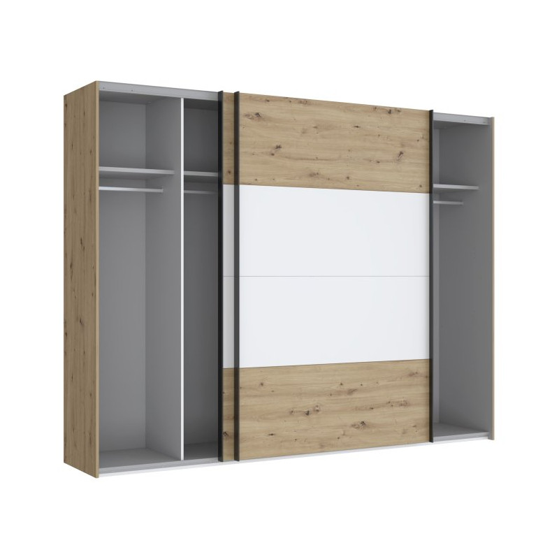Szafa przesuwna 270 cm Cismon NERS12411 dąb artisan/biały