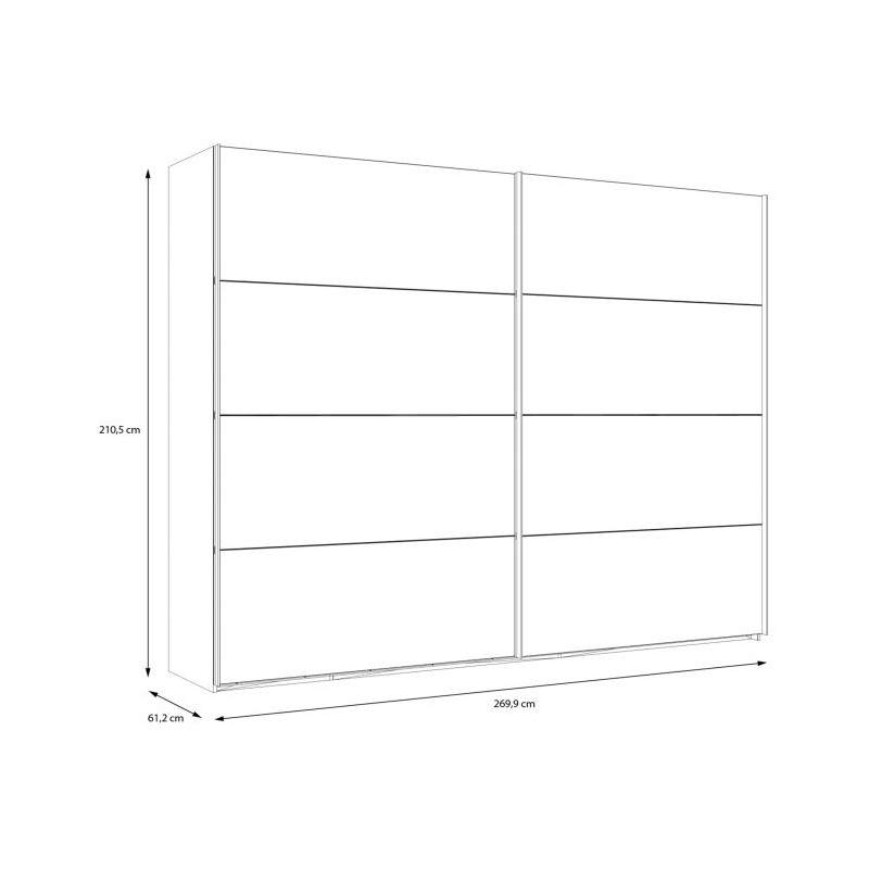 Szafa przesuwna 270 cm Cismon NERS12411 dąb artisan/biały