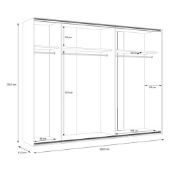 Szafa przesuwna 270 cm Cismon NERS12411 dąb artisan/biały