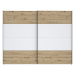 Szafa przesuwna 270 cm Cismon NERS12411 dąb artisan/biały