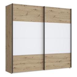 Szafa przesuwna 220 cm Cismon NERS924E1 dąb artisan/biały
