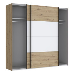 Szafa przesuwna 220 cm Cismon NERS924E1 dąb artisan/biały