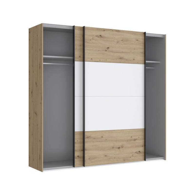 Szafa przesuwna 220 cm Cismon NERS924E1 dąb artisan/biały