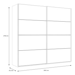 Szafa przesuwna 220 cm Cismon NERS924E1 dąb artisan/biały