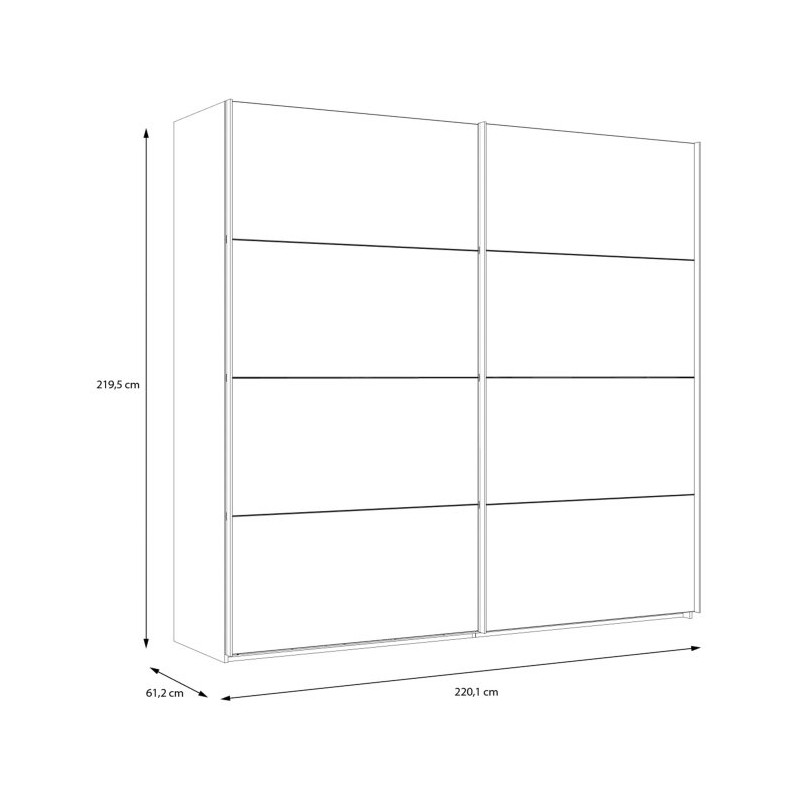 Szafa przesuwna 220 cm Cismon NERS924E1 dąb artisan/biały