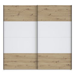 Szafa przesuwna 220 cm Cismon NERS924E1 dąb artisan/biały