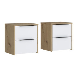 Szafki nocne komplet 2 szt. Cismon RIBK022ST dąb artisan/biały