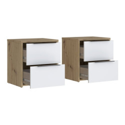 Szafki nocne komplet 2 szt. Cismon RIBK022ST dąb artisan/biały