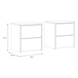 Szafki nocne komplet 2 szt. Cismon RIBK022ST dąb artisan/biały