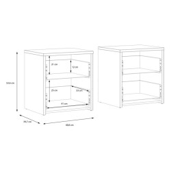 Szafki nocne komplet 2 szt. Cismon RIBK022ST dąb artisan/biały