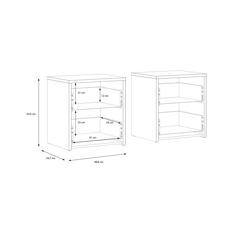 Szafki nocne komplet 2 szt. Cismon RIBK022ST dąb artisan/biały