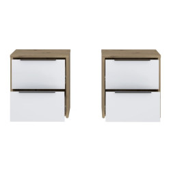 Szafki nocne komplet 2 szt. Cismon RIBK022ST dąb artisan/biały