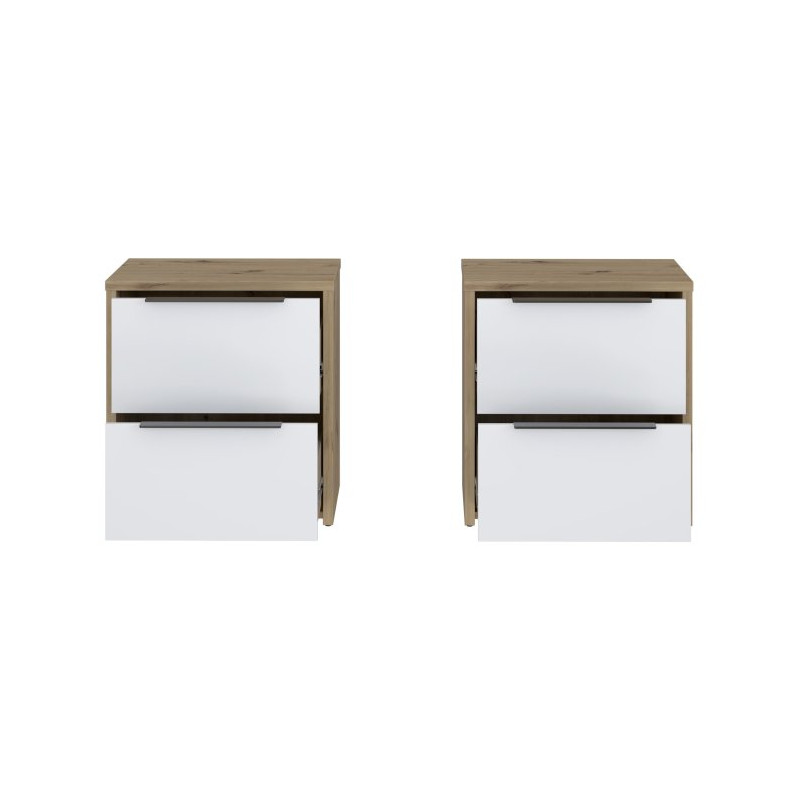 Szafki nocne komplet 2 szt. Cismon RIBK022ST dąb artisan/biały