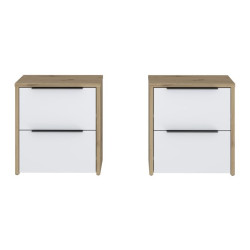 Szafki nocne komplet 2 szt. Cismon RIBK022ST dąb artisan/biały