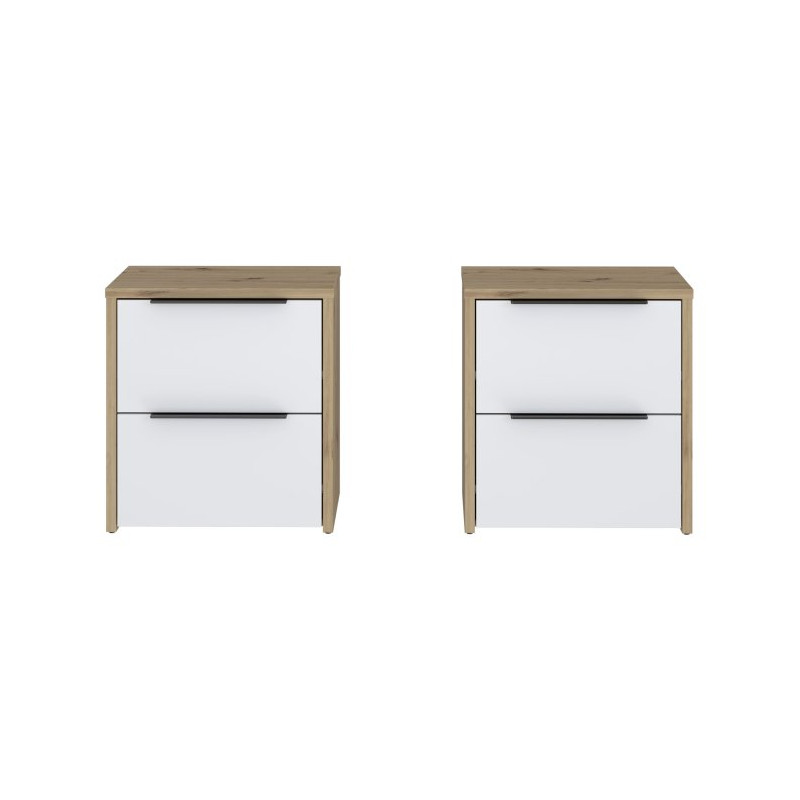 Szafki nocne komplet 2 szt. Cismon RIBK022ST dąb artisan/biały