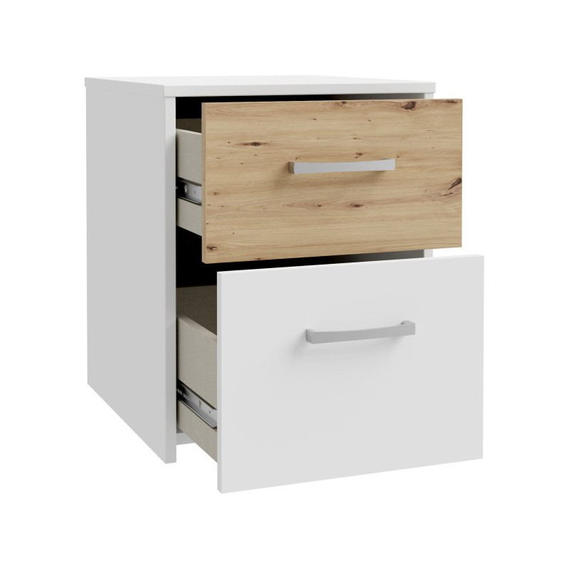 Szafka nocna 40 cm z szufladami Culgoa CUGK011 biały/dąb artisan