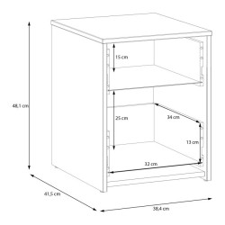 Szafka nocna 40 cm z szufladami Culgoa CUGK011 biały/dąb artisan