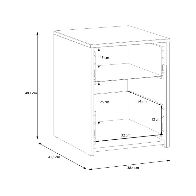 Szafka nocna 40 cm z szufladami Culgoa CUGK011 biały/dąb artisan