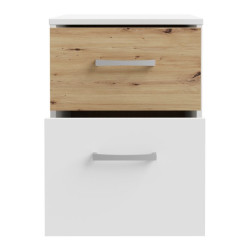 Szafka nocna 40 cm z szufladami Culgoa CUGK011 biały/dąb artisan