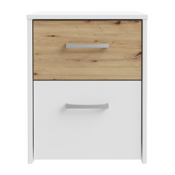 Szafka nocna 40 cm z szufladami Culgoa CUGK011 biały/dąb artisan