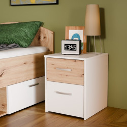 Szafka nocna 40 cm z szufladami Culgoa CUGK011 biały/dąb artisan