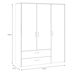 Szafa otwierana 150 cm Culgoa CUGS831 biały/dąb artisan