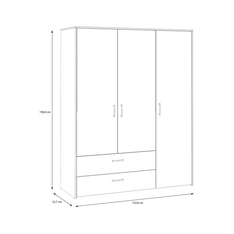 Szafa otwierana 150 cm Culgoa CUGS831 biały/dąb artisan