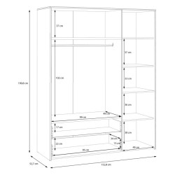 Szafa otwierana 150 cm Culgoa CUGS831 biały/dąb artisan
