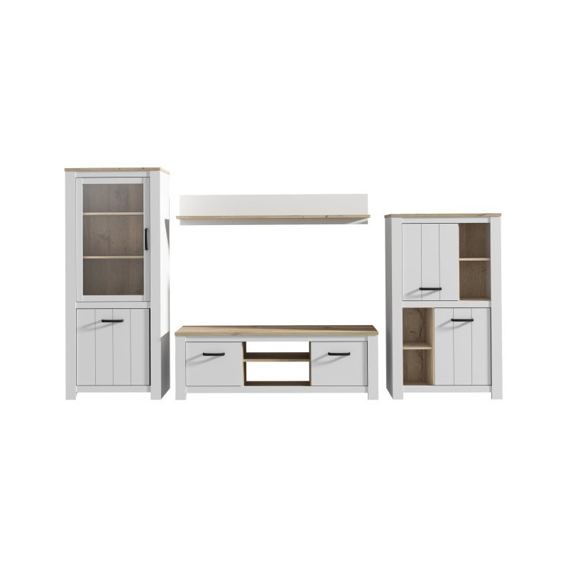 Biała meblościanka ELARA do salonu | Meble Forte