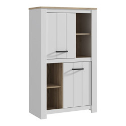 Wysoka szafka 90 cm Elara ERXS413 biały/dąb bianco