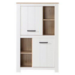 Wysoka szafka 90 cm Elara ERXS413 biały/dąb bianco