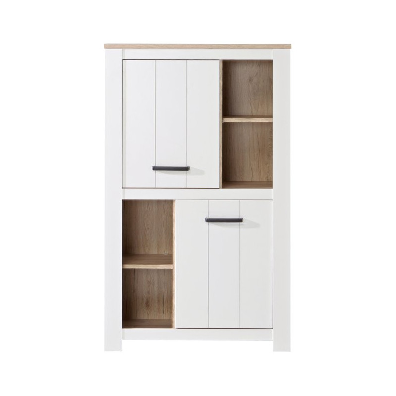 Wysoka szafka 90 cm Elara ERXS413 biały/dąb bianco