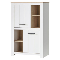 Wysoka szafka 90 cm Elara ERXS413 biały/dąb bianco