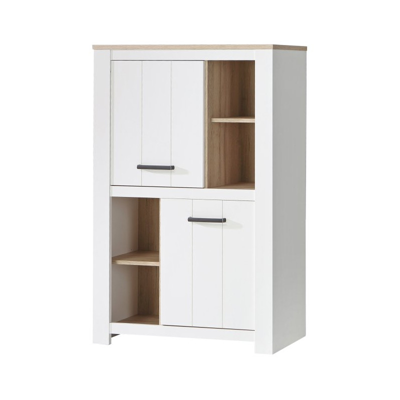 Wysoka szafka 90 cm Elara ERXS413 biały/dąb bianco