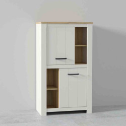 Wysoka szafka 90 cm Elara ERXS413 biały/dąb bianco