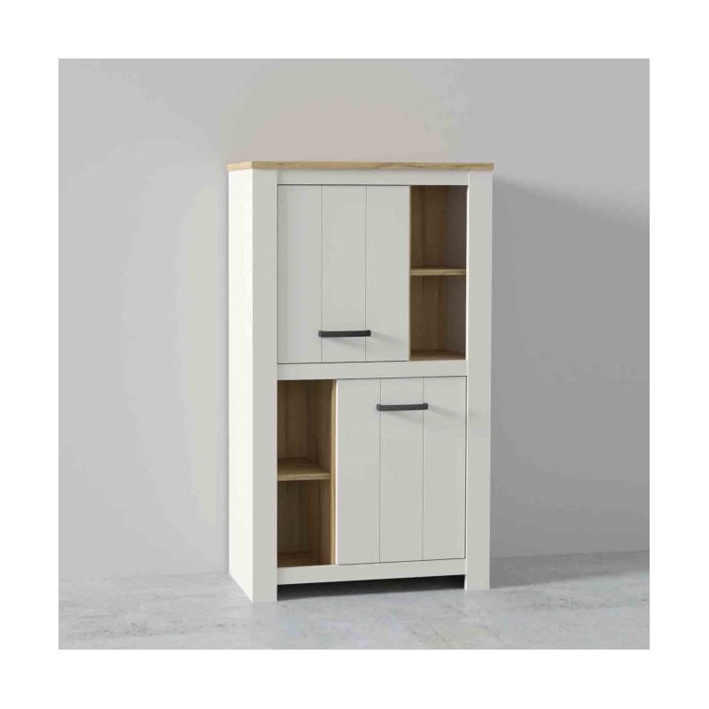 Wysoka szafka 90 cm Elara ERXS413 biały/dąb bianco