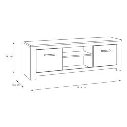 Szafka RTV 160 cm Elara ERXT131 biały/dąb bianco