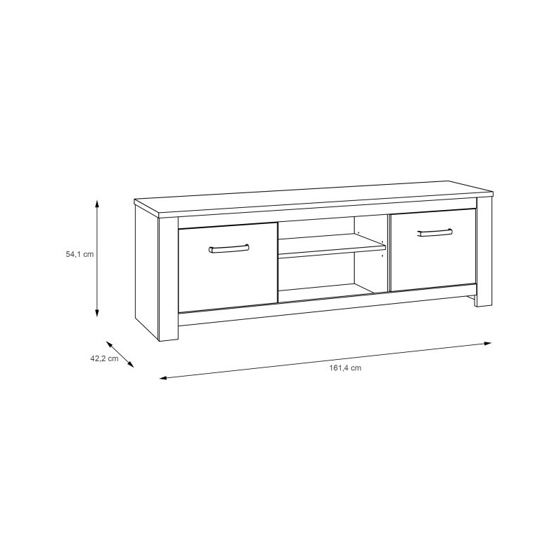 Szafka RTV 160 cm Elara ERXT131 biały/dąb bianco