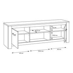 Szafka RTV 160 cm Elara ERXT131 biały/dąb bianco