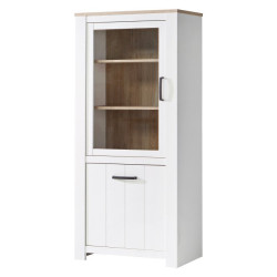 Wąska witryna prowansalska 80 cm Elara ERXV711L biały/dąb bianco