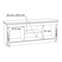 Szafka RTV 160 cm Encanto ENCT233 sosna biała