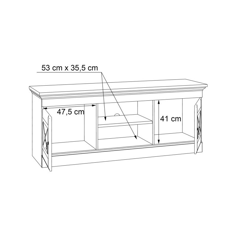 Szafka RTV 160 cm Encanto ENCT233 sosna biała