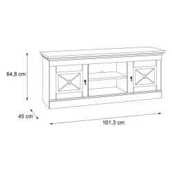 Szafka RTV 160 cm Encanto ENCT233 sosna biała